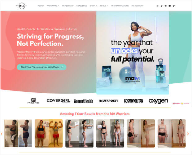 a fitness landing page