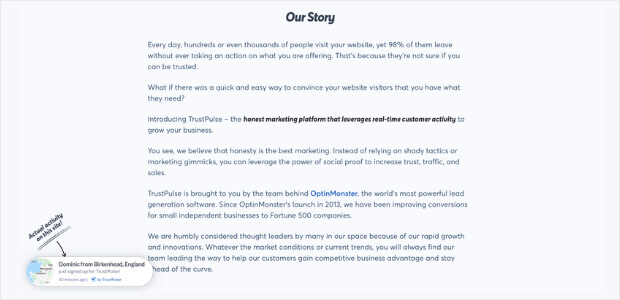 trustpulse brand story