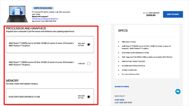 upselling example