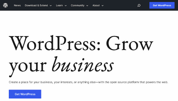 WordPressorg homepage