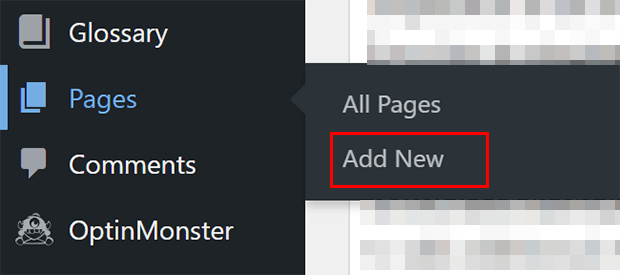 add new page to wordpress