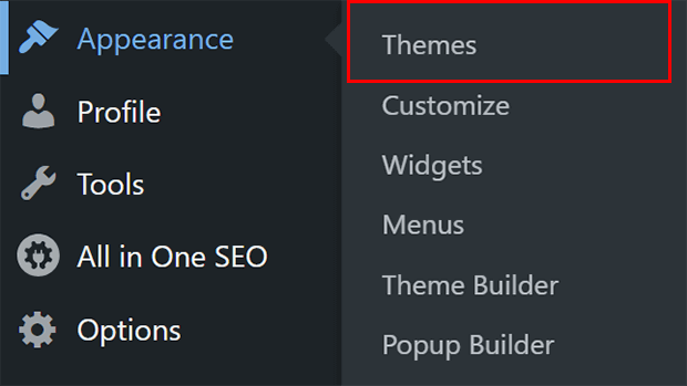 theme selection in wp