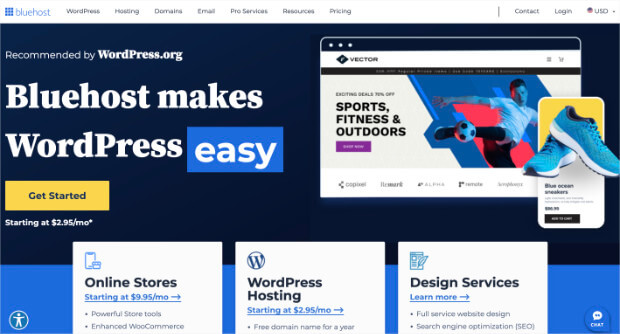 bluehost homepage