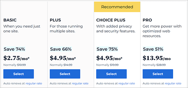 bluehost-pricing
